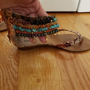 Zip back thong sandal